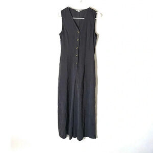 Grade & Gather Charcoal Grey Button Front Sleeveless Jumpsuit Size Small